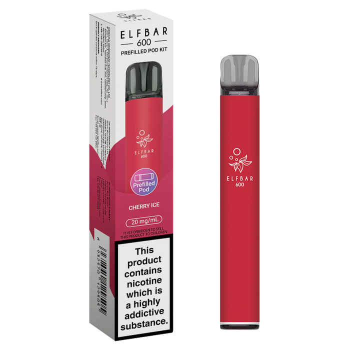 Cherry Ice Elf Bar 600 Puffs 20mg Reusable Vape Pod Kit