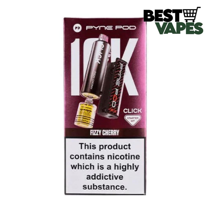 Pyne Pod Click 10K Puffs Vape Device - 20Mg| £9.49 Only Fizzy Cherry Electronic Cigarettes