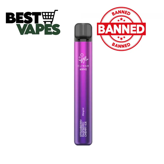 Strawberry Raspberry Cherry Ice Elf Bar 600 V2 Dispoasble Vape Electronic Cigarettes