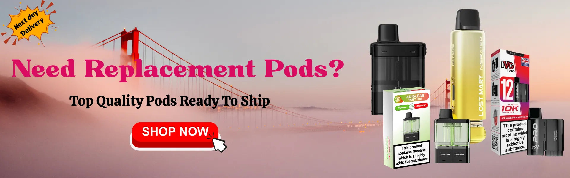 Replacement vape pods UK – best selling prefilled and refill pods with fast next day delivery.