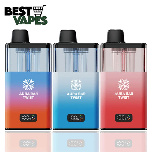 Aura Bar Twist 40K Puff Reusable Disposable Vape Pod Kit | Best Price £11.99 Only Electronic Cigarettes