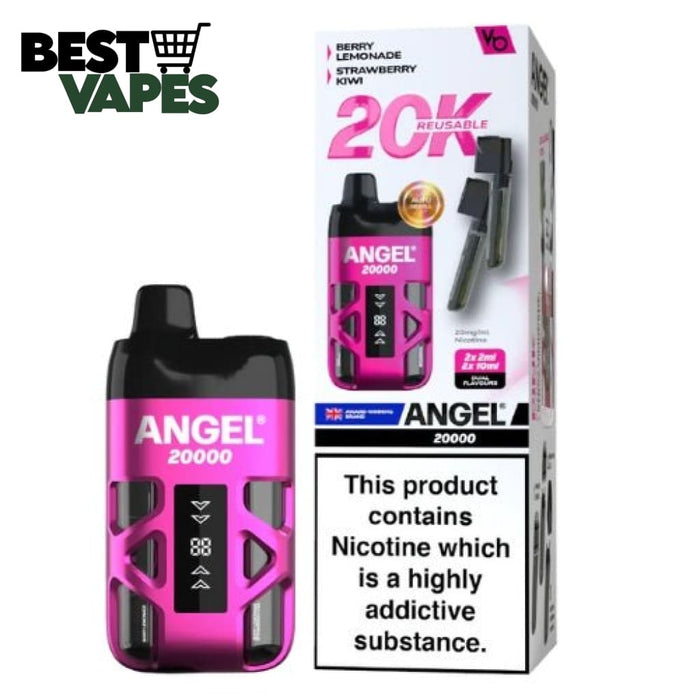 Box Of 5 Vapes Bar Angel 20000 Pod Kit | Best Price to buy Berry Lemonade / Strawberry Kiwi DISPOSABLE PODS