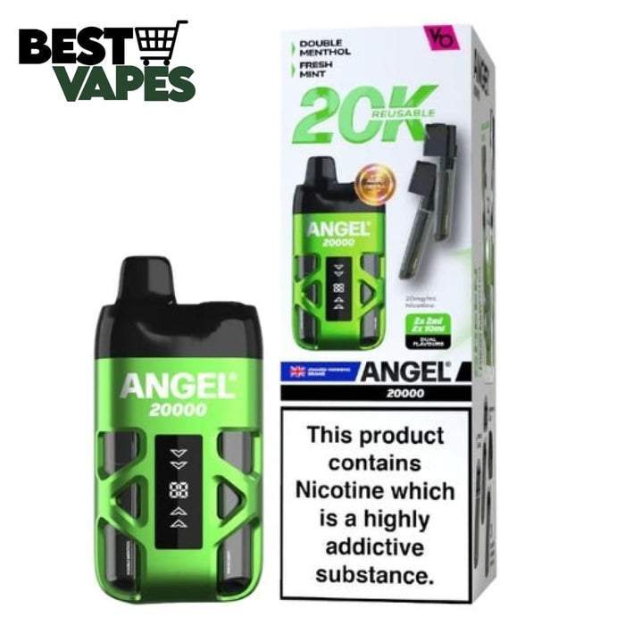 Box Of 5 Vapes Bar Angel 20000 Pod Kit | Best Price to buy Double Menthol / Fresh Mint DISPOSABLE PODS