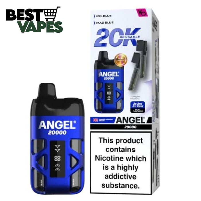 Box Of 5 Vapes Bar Angel 20000 Pod Kit | Best Price to buy Mr Blue / Mad Blue DISPOSABLE PODS