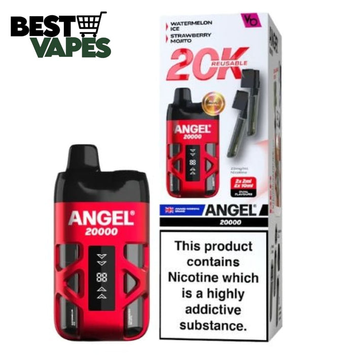 Box Of 5 Vapes Bar Angel 20000 Pod Kit | Best Price to buy Watermelon Ice / Strawberry Mojito DISPOSABLE PODS