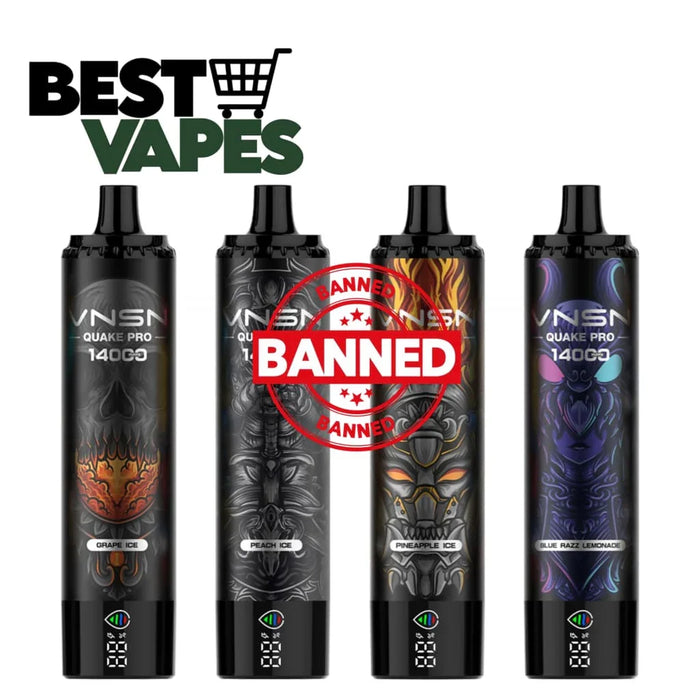 Box Of 10 VNSN Quake Pro 14000 Puffs Disposable Vape Electronic Cigarettes