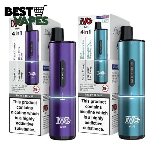Box Of 5 IVG 2400 Puffs Rechargeable Pod Vape Kit Electronic Cigarettes