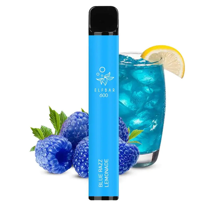Blue Razz Lemonade Elf Bar 600 Puffs  20mg Reusable Vape Pod Kit