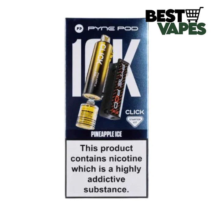 Pyne Pod Click 10K Puffs Vape Device - 20Mg| £9.49 Only Pineapple Ice Electronic Cigarettes