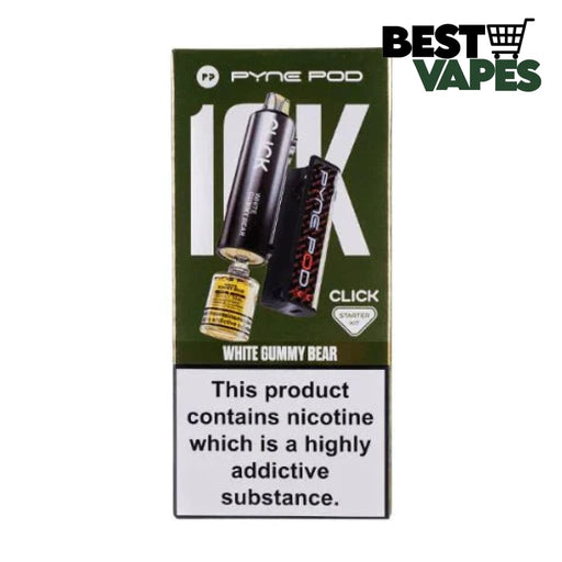 Pyne Pod Click 10K Puffs Vape Device - 20Mg| £9.49 Only White Gummy Bear Electronic Cigarettes
