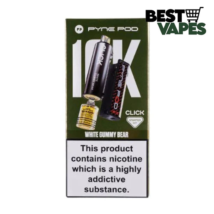 Pyne Pod Click 10K Puffs Vape Device - 20Mg| £9.49 Only White Gummy Bear Electronic Cigarettes