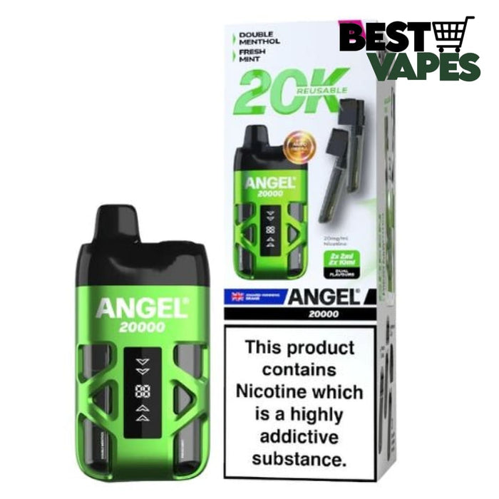 Vapes Bar Angel 20000 Puffs Prefilled Pod Kit | BEST PRICE Double Menthol / Fresh Mint DISPOSABLE PODS